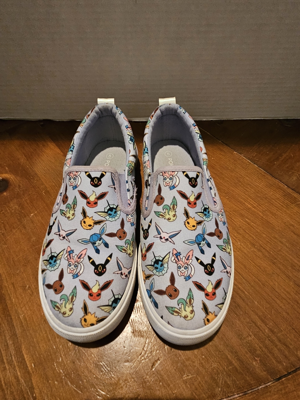 Pokemon Kids Slip-On Sneakers in Light Purple with Multicolor Eevee Prints